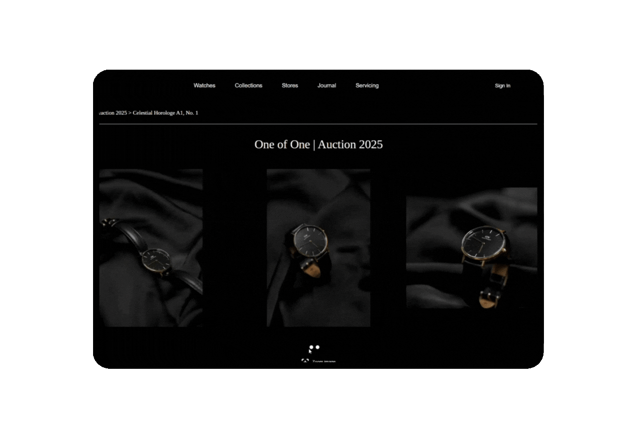 Indy - Watch Auction Mockup - Section